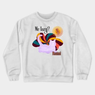 Relaxed purple cat on a psychedelic cloud Crewneck Sweatshirt